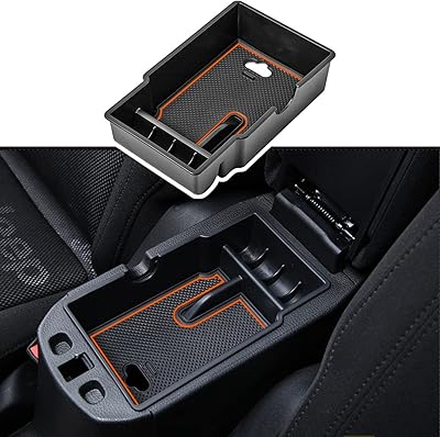 Edepetus storage tray for central console compatible with the accessories Jeep Renegade 2015-2019 2020 2021 2022, storage box for secondary armrest (orange line).. Experience the ease of modern shopping with DIAYTAR NIGERIA's vast selection and quick delivery service.