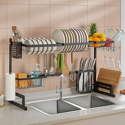 Adjustable dish draftsman on sink (325 "37") Extensible drainer 2 steel levels.. DIAYTAR NIGERIA: Where shopping is affordable, selection is vast, and delivery is always reliable.