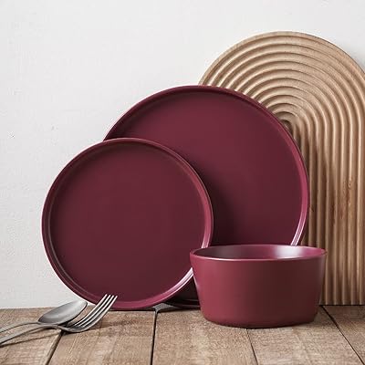 Round table service in Stone Lian Chelsea, purple, for 8 to 24 pieces.. Discover the joy of choice with DIAYTAR NIGERIA's extensive selection and budget-friendly shipping.