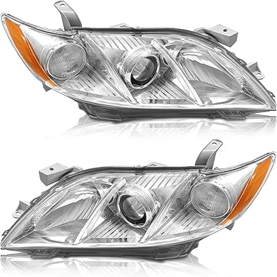 Set of headlights AS for Toyota Camry 2007 2008 2009 for Camry 07 08 09, pair of right and left hybrid projectors - Chrome cache and transparent lens.. Discover endless possibilities with DIAYTAR NIGERIA's extensive product range and affordable shipping.