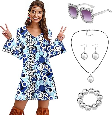 Disco clothing from the 70s for women, hippie dress from the 70s, Halloween costumes, customer accessories, disco ball collar, bracelet, earrings, glasses.. Discover why millions choose DIAYTAR for affordable online shopping with delivery in just 5-8 days.