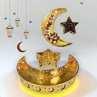 Set of Highland Moon Star service trays for Eid and Ramadan.. Shop with purpose at DIAYTAR NIGERIA, where diverse selection meets budget-friendly nationwide delivery.