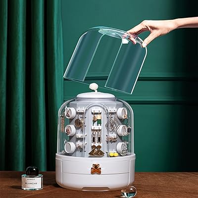 Timei Large display of earrings, 360 ° rotary jewelry storage box, anti-dust necklaces storage box, luxury jewelry storage box.. Shop smart with DIAYTAR NIGERIA, offering a vast product range delivered to your doorstep within a week.