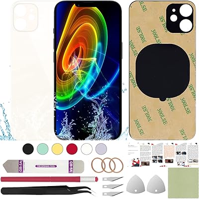 Riwi replacement glass rear shell compatible with iPhone 11 6.1 inch + professional tools (white).. DIAYTAR NIGERIA brings affordable products to every doorstep with our reliable 5-8 day shipping.