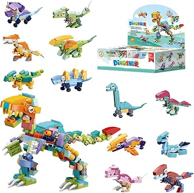 Set of 12 Tyrannosaurus Rex pre -represented construction blocks - Mini construction blocks 12 in 1, matching dinosaurs toys, STEM construction block toys, children's party gifts, birthday, gift bag, carnival price.. DIAYTAR NIGERIA transforms desires into deliveries with our affordable prices and dependable shipping.