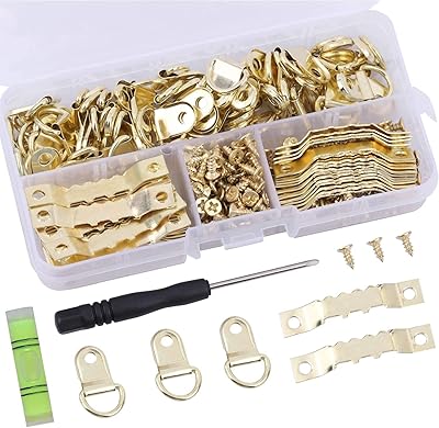 Set of hooks, box hook, D D for photo frame, suspension kit for photos with screw and Celtic level with silver bubble, 252 pieces.. Make every purchase count with DIAYTAR Nigeria — shop smart, shop fast.