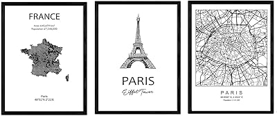 A collection of country posters and monuments. Plan of the city of Paris, Plan de la Tour Eiffel, monument de la France. Size A3.. DIAYTAR NIGERIA delivers more than purchases - we deliver affordable shopping solutions within the week.