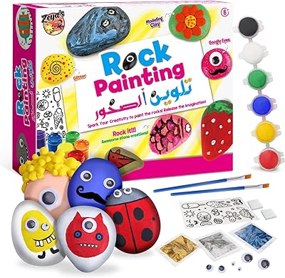 Painting kit on Zeya Roche for children, arts and manual work for girls and boys aged 6 to 12 | supplies to paint rocks | Toy for boys and girls | Best paint gift for pre -adolescents | Ideas for children for children 6 years and over.. With DIAYTAR Nigeria, shopping online is easy, affordable, and fast.