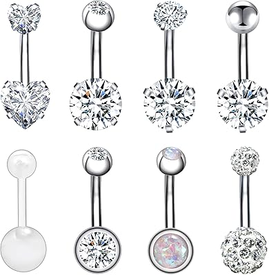 16 pieces belly ring 14g stainless steel rings stainless for women navel rings dumbbells for men's dresses kit.. You deserve better shopping — choose DIAYTAR Nigeria today.