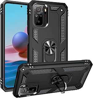 Shell for Xiaomi Redmi Note 10 4G/Note 10S with tempered glass screen protection, Hard Silicone Silicone Support Ring, Black.. DIAYTAR NIGERIA transforms wishes into deliveries with our affordable and reliable e-commerce platform.
