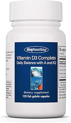 Allergy Research Group - Complete vitamin D3 - balanced with A and K2 - 120 Fish gelatin capsules.. Your digital marketplace solution, DIAYTAR NIGERIA delivers quality and value within the week.