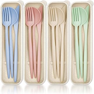 Set of 4 plastic covers portable utensils with reusable case.. Need it fast? Need it cheap? Choose DIAYTAR Nigeria.