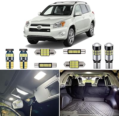 Autogine Interior LED lighting Kit 8 Pieces For Toyota Rav4 2006 2007 2008 2009 2010 2011 2011 Ultra light LED interior bulb kit 6000k + installation tool.. DIAYTAR NIGERIA transforms online retail with our affordable platform and dependable shipping service.