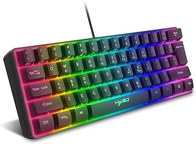 HXSJ wired game keyboard v700 RGB Streamer 61 Keys for games/Black office (black).. Affordable choices, delivered fast — that's the DIAYTAR Nigeria promise.