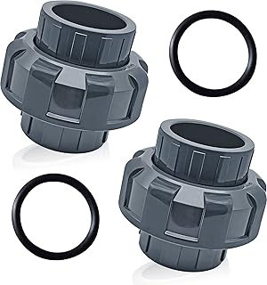 Set of 2 PVC pipe fittings, PVC 2 "PVC union fitting kit with sliding socket output connector, PVC fittings for swimming pools and outdoor plumbing uses.. Save more, wait less — DIAYTAR Nigeria delivers faster than ever.