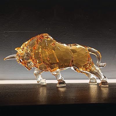 Statue acrylic of bull darmon feng shui, home office decoration 8.7 "(amber).. DIAYTAR NIGERIA: Your partner in affordable online retail with reliable delivery across the nation.