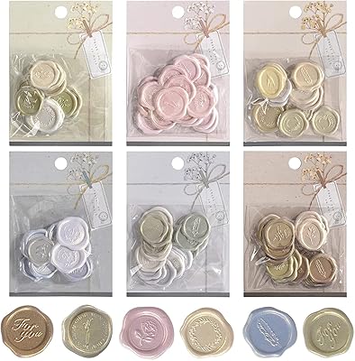 The White Shop Lot of 6 wax seal stickers for wedding invitation, pre-fabricated stickers to seal envelopes, for birthday, Christmas, Valentine's Day, Prenatal Day, Scrapbooking.. Your budget-friendly online marketplace, DIAYTAR NIGERIA delivers a world of products in just 5-8 days.