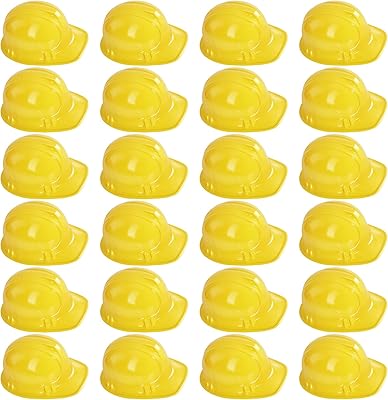 24 pieces of yellow children's construction hat, rigid flexible plastic hat, children's feast hats, birthday party supplies with construction theme.. DIAYTAR NIGERIA promises affordability and variety with every purchase, delivered in 5-8 days.