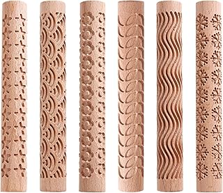 6 rolls of modeling clay, large texture rollers for wooden handle, pottery, snowflakes, stars, wavy wood, clay, ceramic sculpture tools for crafts.. Experience shopping freedom with DIAYTAR NIGERIA's comprehensive marketplace delivered within 8 days.
