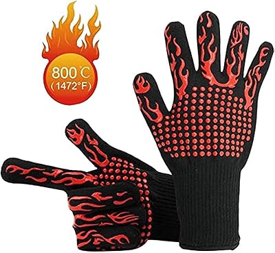 Cooking gloves for barbecue Nixorio resistant to heat up to 1762 ° F, anti -slip protection gloves resistant to extreme heat to grill, cook, cook in the oven, weld and cut, 1 pair (red light).. DIAYTAR NIGERIA: Bringing quality products to every Nigerian home at prices everyone can afford.