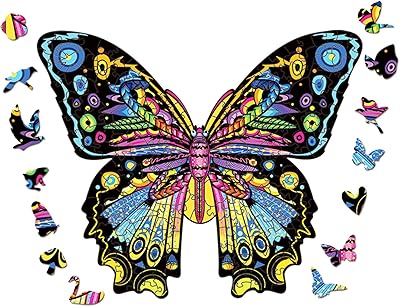 Ethel Wooden Puzzle for Adults and Children, Wooden Magic Animal Puzzle, Unique Puzzle Pieces, 9.7 "X 30", 200 pieces, butterfly, size.. DIAYTAR NIGERIA: Connecting every Nigerian with quality products at prices everyone can afford.