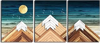 Wall art on geometric mountain canvas for bedroom, office, rustic wall decoration for living room, blue mountain images on canvas, 3 framed rooms for rustic house decoration.. Get more for less on DIAYTAR Nigeria — Nigeria’s favorite e-commerce platform.