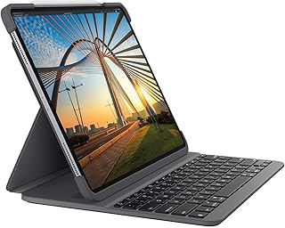 Case with retro enlightened bluetooth keyboard logitech slim folio pro for iPad pro 11 inch (1st and 2nd generation) - Gray.. DIAYTAR NIGERIA connects your desires with reality through our affordable e-commerce platform and quick delivery.