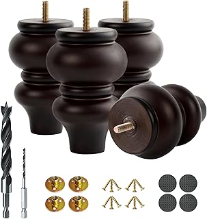 Wooden sofa feet for furniture, sofas, solid wood convenients, cupboards, batch of 4, furniture feet for DIY projects, a set of furniture feet from the middle of the century for sofa boosters, feet, patas para moult (6 inches).. Shop for everything you need at DIAYTAR NIGERIA, with budget-friendly prices and quick delivery.