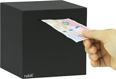 Rubik's piggy bank for adults in stainless steel to help budgeting and savings, must be broken to reach the silver (6 inches).. Your everyday shopping companion, DIAYTAR NIGERIA offers unbeatable value with nationwide delivery.