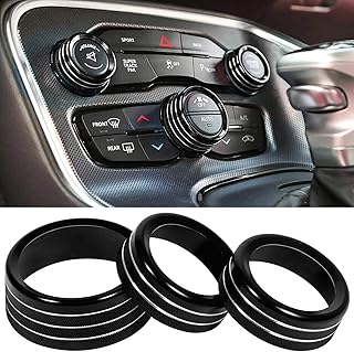 Interior accessories for Dodge Challenger Challenger Durango 2015-2020 Air conditioning button cover CNC Decoration Rotary Ring in aluminum alloy (black).. Experience the convenience of boundless shopping with DIAYTAR NIGERIA's vast selection and quick delivery.