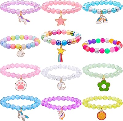 12pccs Colorful unicorn bracelets for girls bracelets of unicorn rainbow pearls.. From household needs to gadgets, DIAYTAR Nigeria has it all.