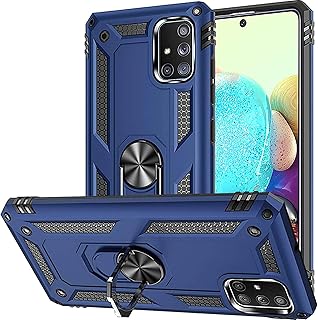 Samsung Galaxy A91/M80S/S10 Lite/A71 5G shell with tempered glass screen protector, anti -Bait silicone protective shell with support ring, blue.. DIAYTAR NIGERIA: Where every Nigerian finds affordable products delivered within the week.