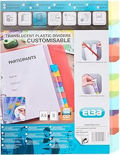 Elba plastic window tabs with colored tabs a4 8 tabs on printed 11 hole colorless.. You choose it, we deliver it — DIAYTAR Nigeria makes shopping easy.