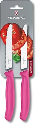 Victorinox tomato knife with serrated edge 11 cm, batch of 2, pink.. Experience shopping freedom with DIAYTAR NIGERIA's vast selection and 5-8 day nationwide delivery service.