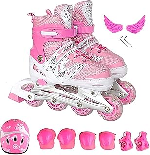 Adjustable, bright and fun skate shoes for beginners with light wheels (pink).. Everyday deals, every category — only on DIAYTAR Nigeria.