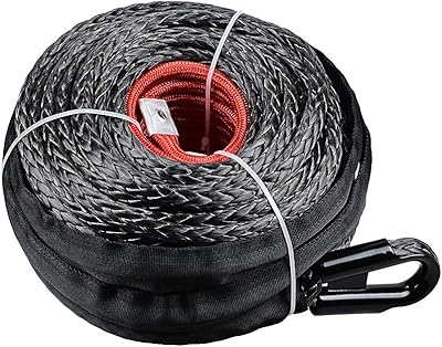 AMOBA CABLE Synthetic winch rope for 4x4 ATV UTV recovery truck with protection.. Why shop anywhere else? DIAYTAR Nigeria has it all and delivers fast.