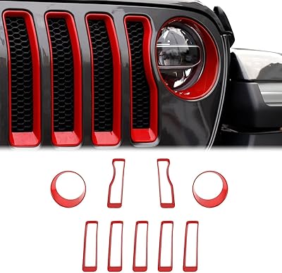 JEEP WRANGLER JL 2018 jeep mesh stall + front turn signal cover (red).. Browse endless categories on DIAYTAR Nigeria — your items delivered in just days.