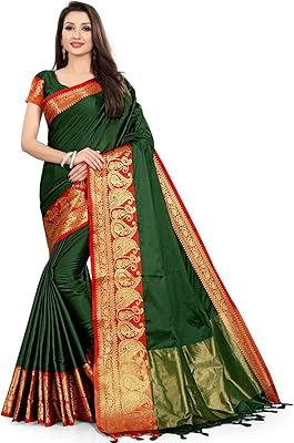 Sari Banarasi in a united silk and cotton mixture for women with united jacquard racing blouse.. DIAYTAR NIGERIA connects Nigerians with quality products at affordable prices, delivered in 5-8 days nationwide.