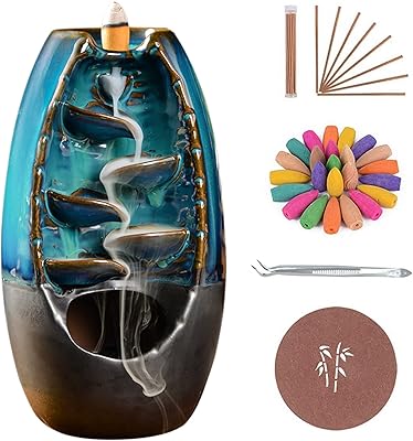 Ceam design incense burner with 120 reflux incense cones and 30 aromatherapy incense sticks for the house, the office, the yoga, the decoration of the room (blue).. Shop efficiently from anywhere with DIAYTAR NIGERIA's comprehensive platform and quick delivery options.