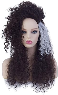 Black wavy long wavy synthetic wig for Halloween disguise with soft wig.. Experience shopping freedom with DIAYTAR NIGERIA's vast selection and 5-8 day nationwide delivery service.