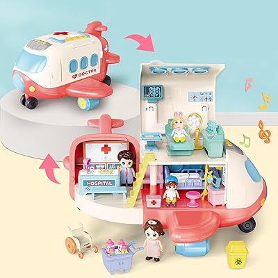 MEPIGEN PRETEND AIRPLANE Doctor Doll House Flying Airplane with medical figurines and accessories.. Elevate your shopping experience with DIAYTAR NIGERIA's vast catalog and budget-friendly options.