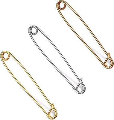 Men's necklace pins, safety pin for wedding and business, 3 rooms, one size, gold plated brass.. DIAYTAR NIGERIA makes quality accessible with our affordable prices and dependable delivery service.