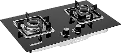 Geepas 2 in 1 built -in gas stove, double burner gas stove with spare burners, automatic ignition system, LPG stove | black, 2 year warranty.. DIAYTAR NIGERIA: Bridging the gap between consumers and quality products with affordable nationwide shipping.