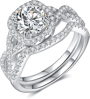 Sterling silver wedding rings with 150 ct mesanite diamond for women.. DIAYTAR NIGERIA delivers satisfaction with every purchase through our affordable and reliable service.