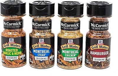 McCormick Grill Mate spices, package of everyday grill varieties (Montreal steak, Montreal chicken, roasted and herbs, hamburger), 4 units.. Your daily needs delivered to your door — DIAYTAR Nigeria style.