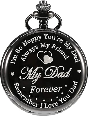 Pocket watch engraved for dad with delicate Christmas gift box for Father's Day.. Explore fashion, tech, home goods, and more on DIAYTAR Nigeria — always affordable, always fast.