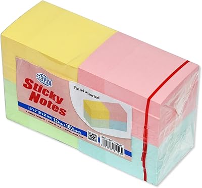 Fizz® adhesive notepad, 1.5 "x 5", pack of 12, pastel 4 assorted colors - fspo1.52ast.. Shop for everything you need at DIAYTAR NIGERIA, with budget-friendly prices and quick delivery.