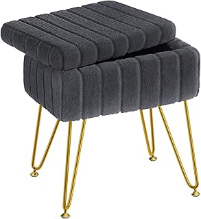 Greenstell Hairdressing stool in faux fur with storage, 15.7.. Browse endless categories on DIAYTAR Nigeria — your items delivered in just days.