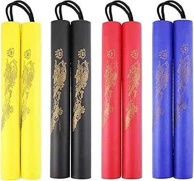 Nunchuk, Nunchucks for Rubber Rubber Safety foam with steel chain for children and beginners for training and training (black).. DIAYTAR NIGERIA revolutionizes online shopping with competitive prices and reliable 5-8 day delivery.