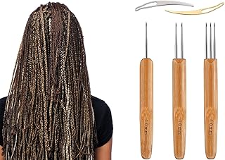 Set of crochet tools for dreadlock - 3 crochet knitting needles and 2 dreadlock needles for handleshand for hand braids (1.0 mm).. DIAYTAR NIGERIA: Where smart shoppers find everything they need at prices they can afford.